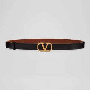 Valentino Black and Brown Reversible Leather Belt